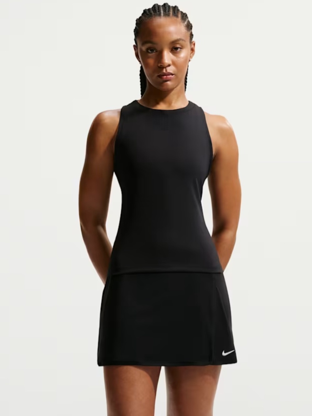 Nike Women's Skirt Small Black Power Knit Mini Tennis Training Athletic Dry-Fit